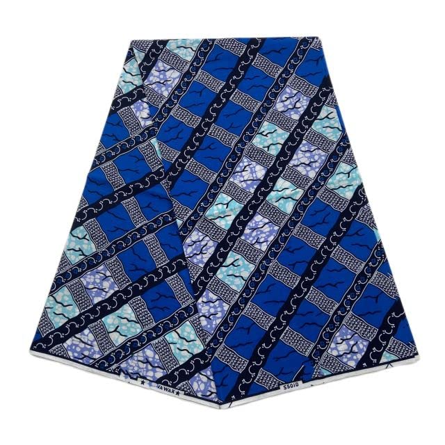 46-47 Inch Wide African Wax Ankara Printed Fabric - 100% Cotton Block Cotton Wax - 6 Yards for African Women's Clothing & Sewing Projects - Perfect for Dresses, Skirts, Headwraps & Home Decor