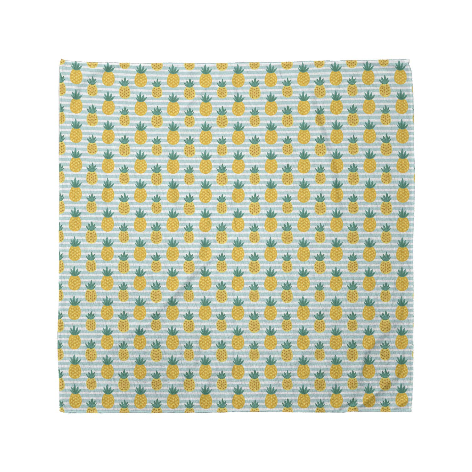 Ambesonne Pineapple Bandana - Tropical Fruit Stripes Unisex Head & Neck Scarf for Summer, Beach, Music Festivals & Outdoor Activities
