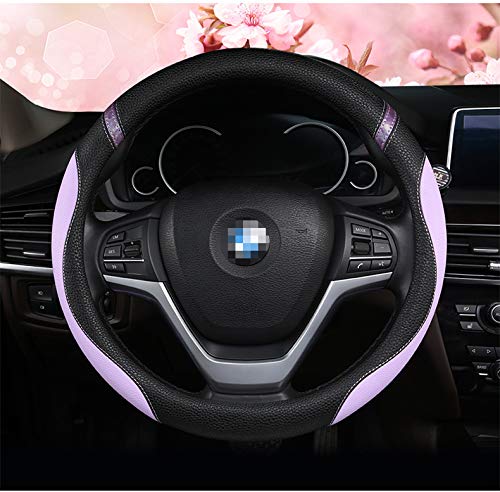 Surla Universal Pink & Purple Women's Steering Wheel Cover Set - 4 Seasons Non-Slip Grip for Comfort & Style - Perfect for Daily Commute, Road Trips & All-Weather Driving