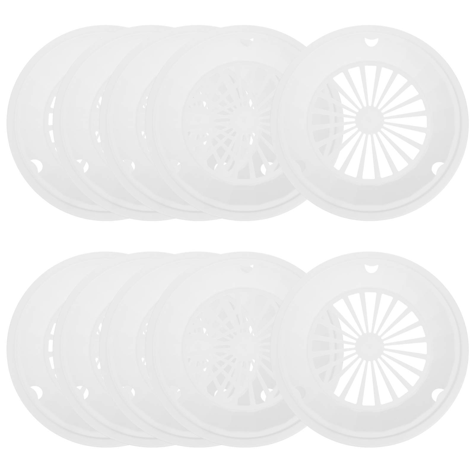 10-Pack Hemoton Reusable Plastic Grill Plates - Durable BBQ Picnic Plates for Outdoor Camping, Parties & Food Service - White Color Dish Trays for Easy Cleanup & Eco-Friendly Dining