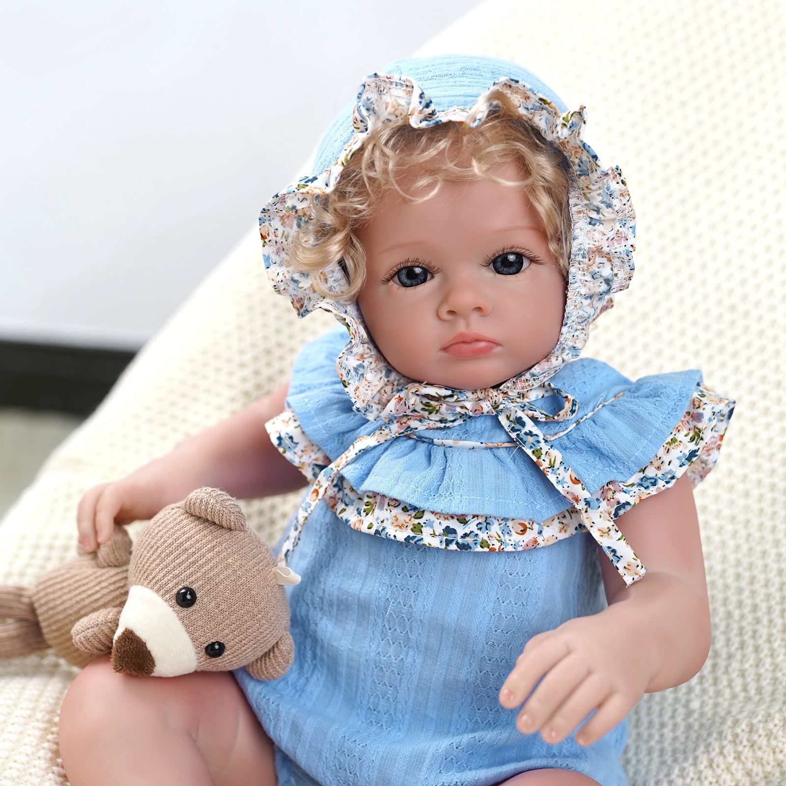 Lifelike 18 Inch Reborn Baby Doll - Realistic Newborn Girl Doll with Blonde Hair, Perfect Gift for Kids Ages 3-7 | Great for Role Play, Collecting & Therapy Use