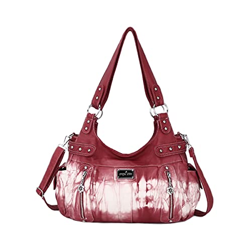 Stylish Women's Leather Shoulder Bag - Vintage Washed Leather Satchel Tote with Multiple Pockets | Perfect for Work, Travel & Everyday Use