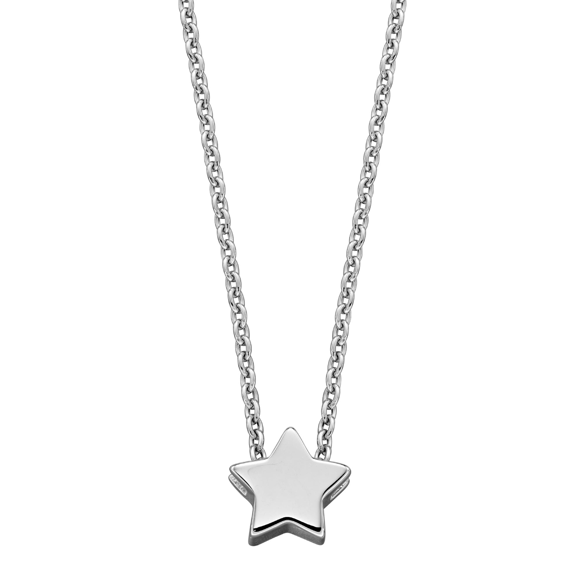 Alice Sterling Silver Single Star Pendant Necklace with 18