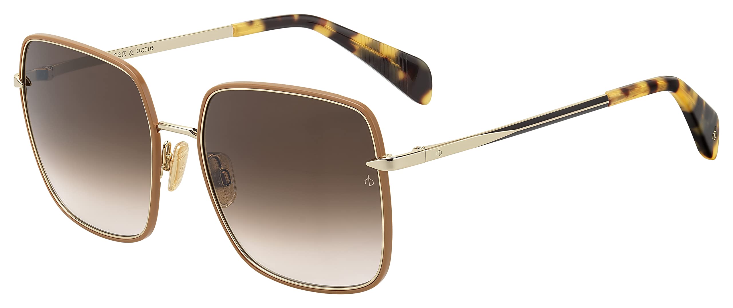 rag & bone Women's Modern Standard Sunglasses - UV Protection Cat Eye Shades for Women, Fashionable Retro Square Frame Sunglasses for Driving, Beach & Outdoor Activities