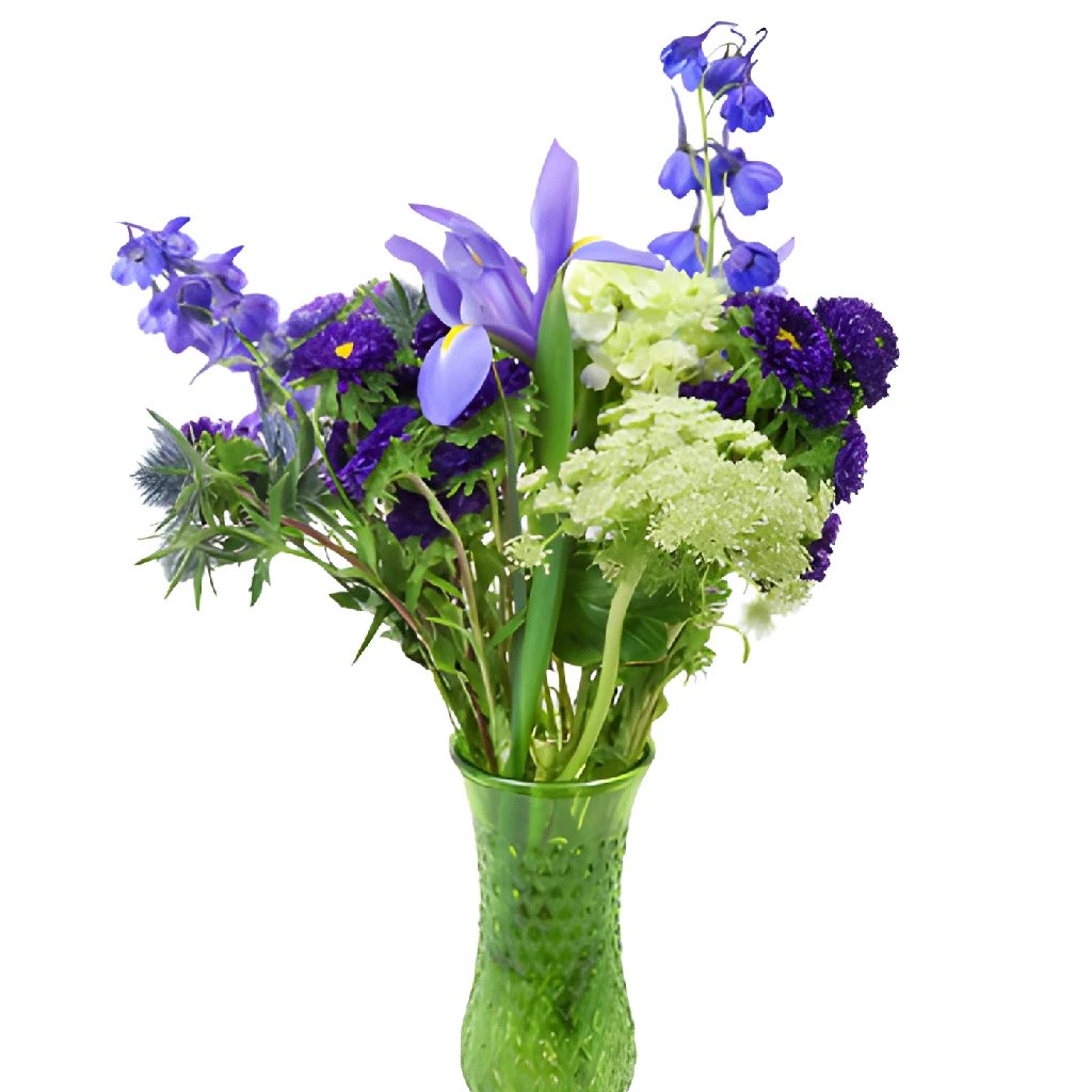 Blue Farm to Table Flower Centerpieces - Elegant Floral Arrangements for Weddings, Parties & Home Decor