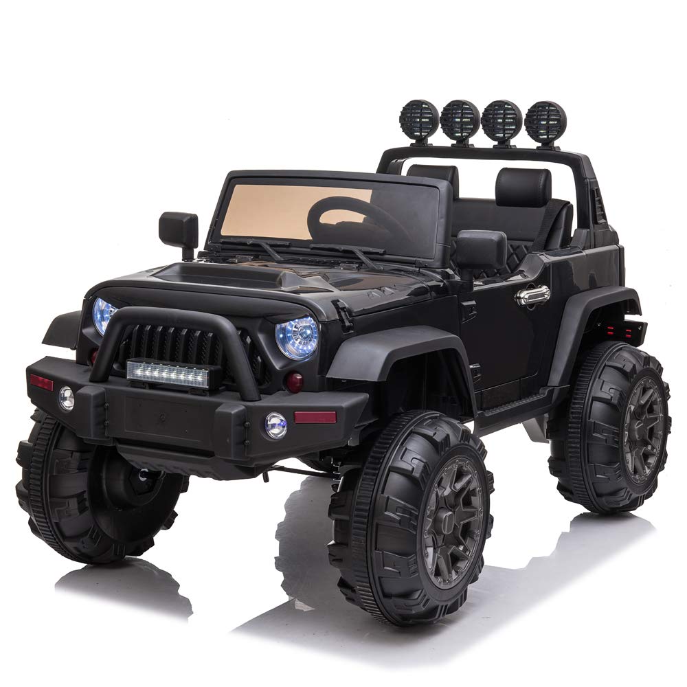12V Kids Electric Ride On Car SUV with Remote Control, MP3 Player & LED Lights - Black | Perfect for Outdoor Play, Birthday Gifts & Toddler Development