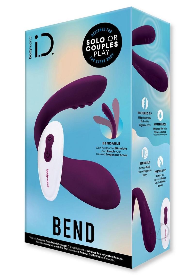 Bodywand ID Bend Rechargeable Purple Silicone Clitoral Stimulator with Remote Control - Perfect for Couples Play & Solo Pleasure