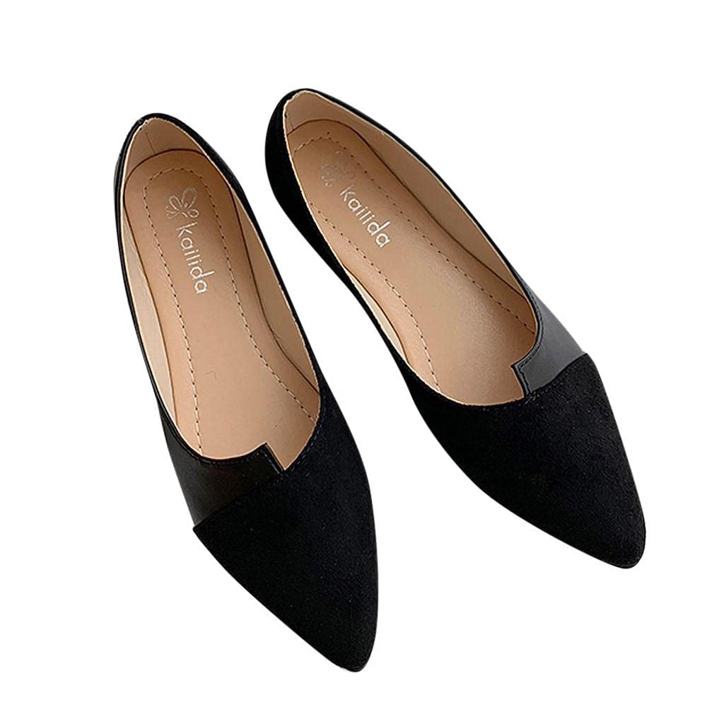 Women's Slip On Loafers - Fashion Casual Leather Wedge Low Heel Ballet Flats for Walking, Travel & Home | Comfortable Backless Mule Sandals & Slide Slippers | Perfect for Office, Outings & Daily Wear
