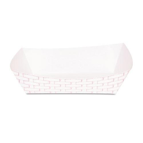 BOARDWALK 30LAG500 5lb Red & White Paper Food Baskets - 500 Count Bulk Pack for Restaurants, Catering & Takeout - Perfect for Burgers, Fries & Fast Food Packaging