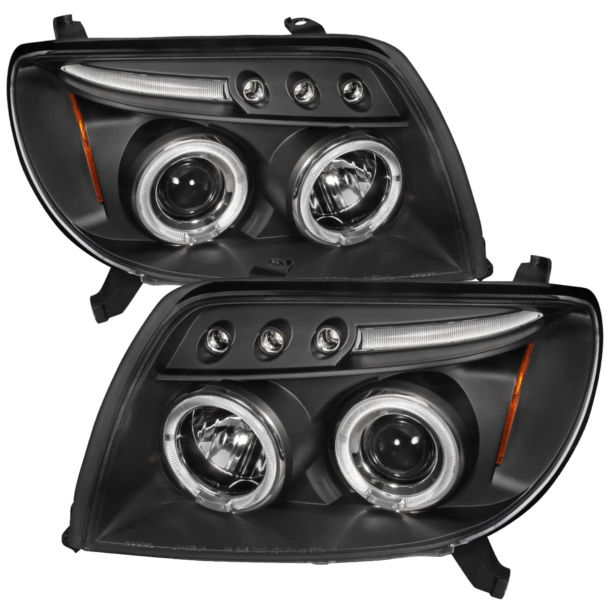 03-05 Toyota 4Runner SUV SR5 Black LED Halo Projector Headlights - High Performance Replacement Lamps for Night Driving & Off-Road Adventures