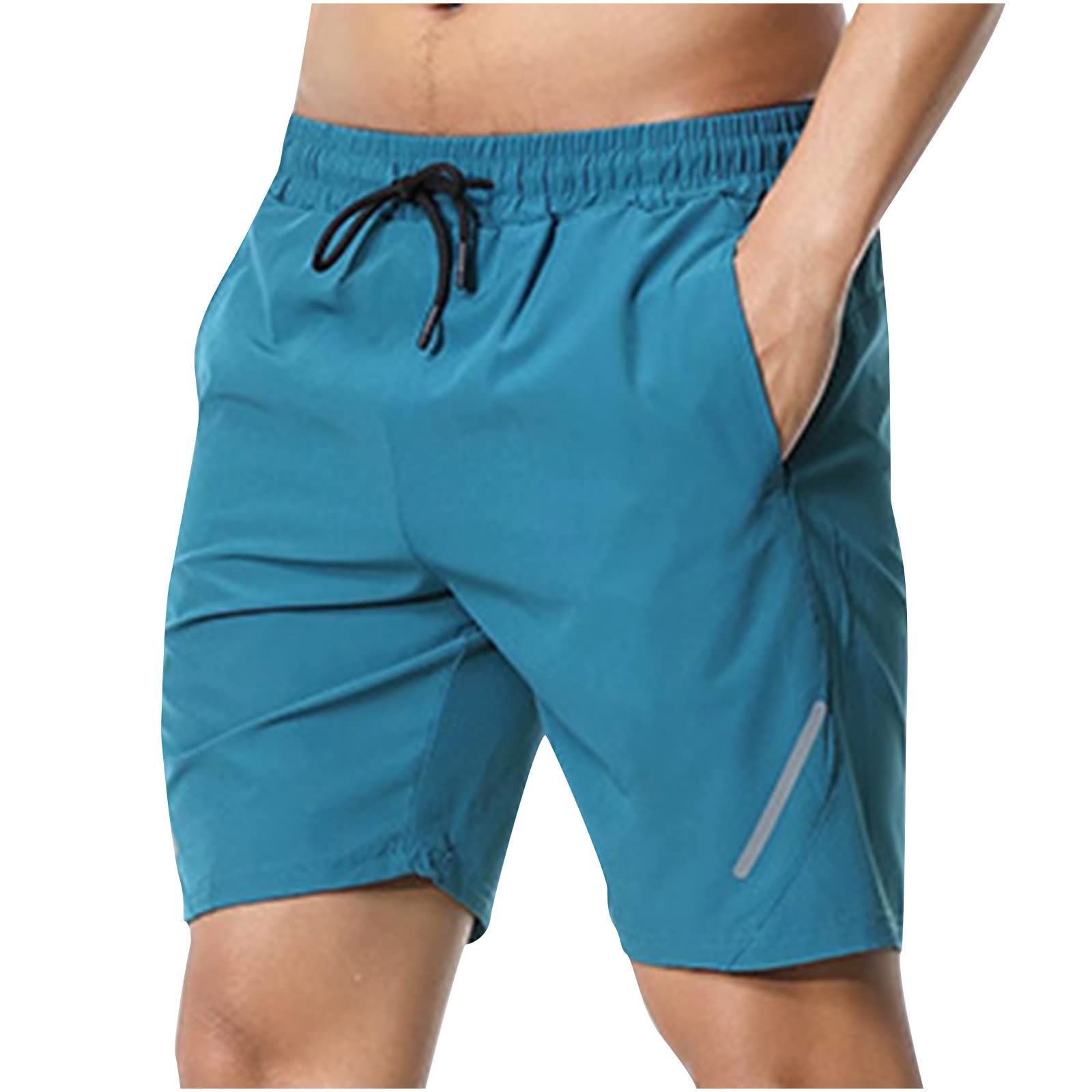 Men's Ice Silk Cotton Yoga Shorts with Pockets - Stretch Sweatpants for Fitness, Beach & Summer | Comfortable Elastic Waist Short Pants for Workout, Running & Casual Wear