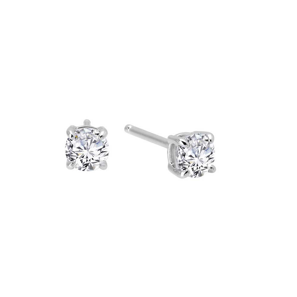 Platinum Plated Round Stud Earrings (0.5 cttw) - Perfect for Everyday Wear, Parties & Gifts