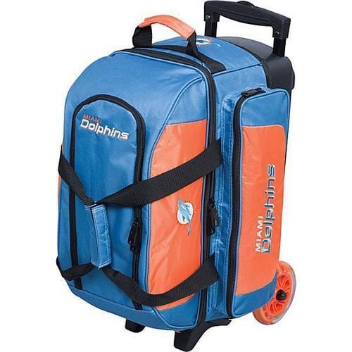KR NFL Miami Dolphins Double Roller Bowling Bag - Durable Sports Equipment for Bowling, Travel & Gym Use