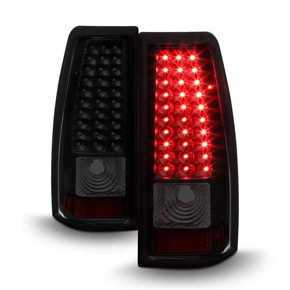 ACANII LED Tail Lights Brake Lamps for 1999-2002 Chevy Silverado 1500 & GMC Sierra - Black Smoke Lens - Enhanced Visibility & Style for Night Driving & Off-Road Adventures