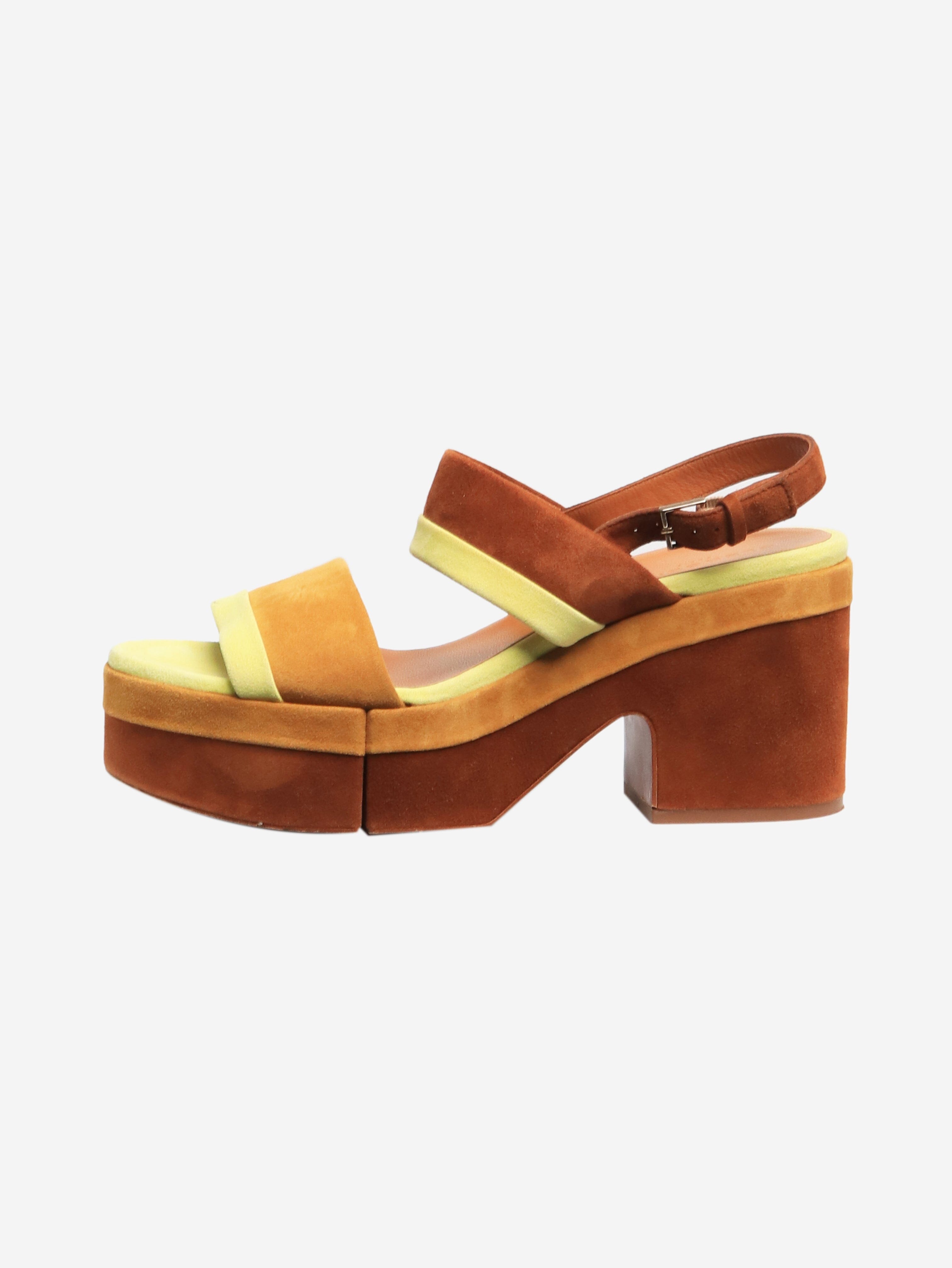 Brown Suede Platform Sandal Heels Women's Size EU 40 (US 9) - Comfortable Summer Wedge Sandals for Beach, Party & Casual Outfits