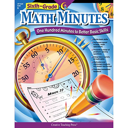 Creative Teaching Press Math Minutes Book, Grade 6 - 100 Math Problems for Daily Practice | Improve Middle School Math Skills | Perfect for Homeschool & Classroom Learning