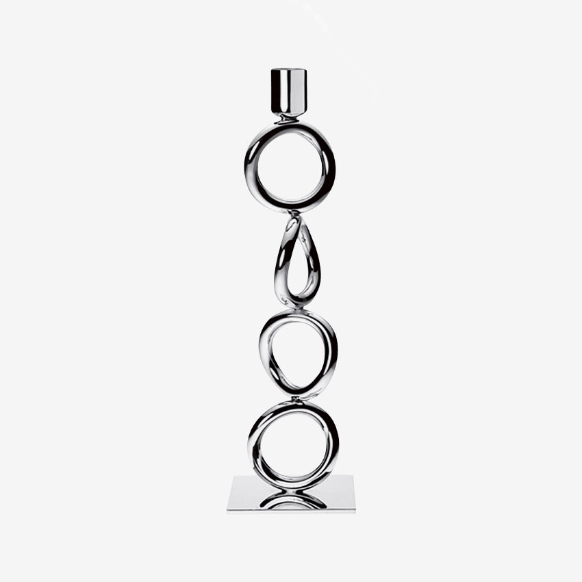 Christofle Vertigo Silver Plated Four Ring Candlestick Holder - Elegant Table Centerpiece for Dining Room, Wedding & Home Decor