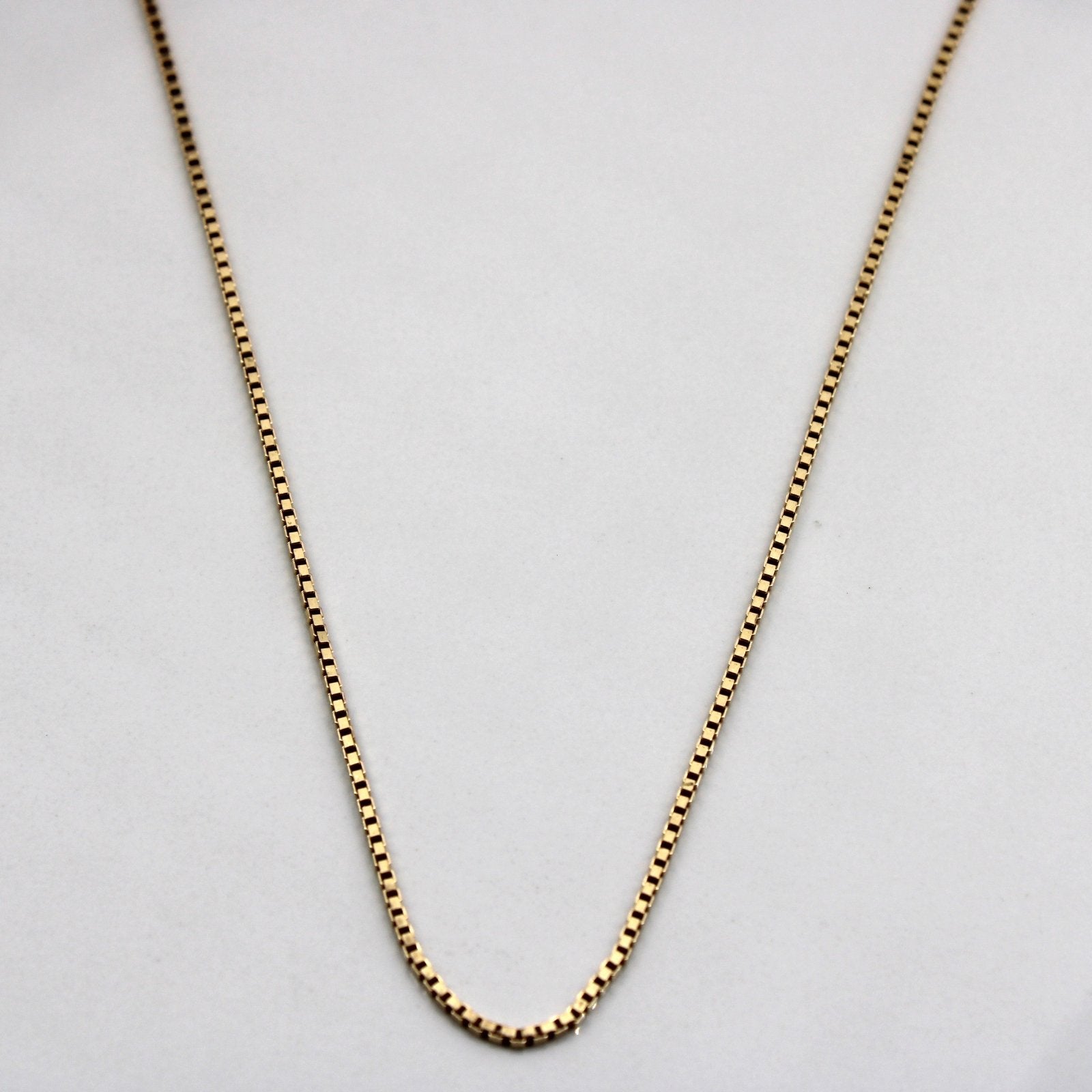 10K Yellow Gold Box Chain Necklace for Women - 22 Inch Solid Gold Box Link Chain - Perfect for Everyday Wear, Gifts & Special Occasions