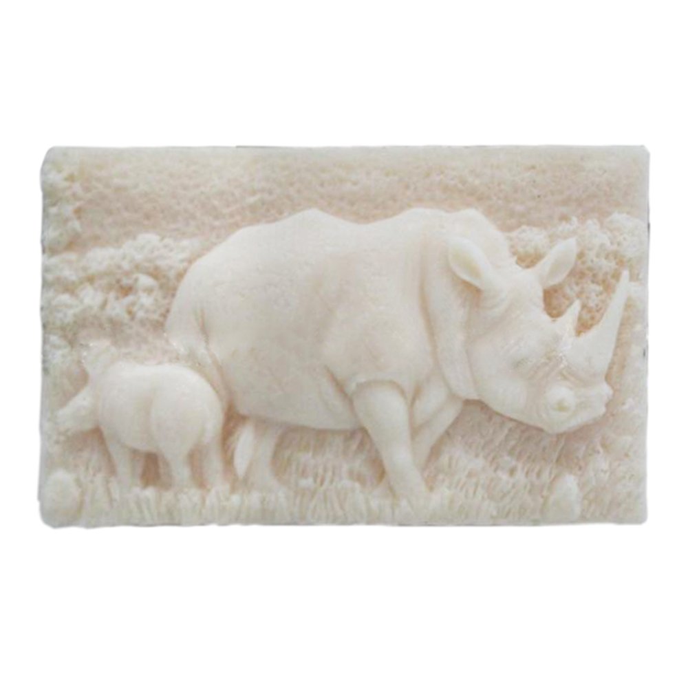Rhinoceros Mother and Baby Silicone Soap Mold Set - DIY Handmade Craft Molds for Cute Soap Making - Perfect for Baby Showers, Birthday Gifts & Home Decor