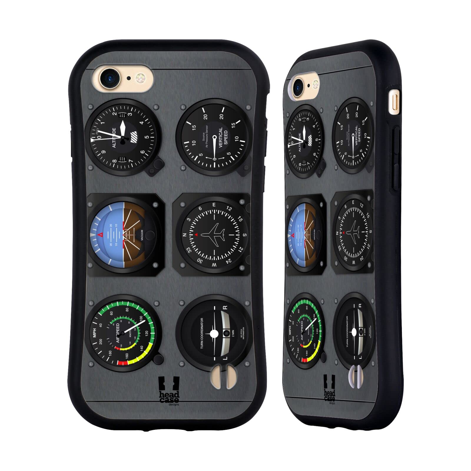 Head Case Designs Airplane Cockpit Dashboard Hybrid Phone Case - Compatible with Apple iPhone 7/8/SE (2020 & 2022 Models) | Durable Protection for Travel & Aviation Enthusiasts