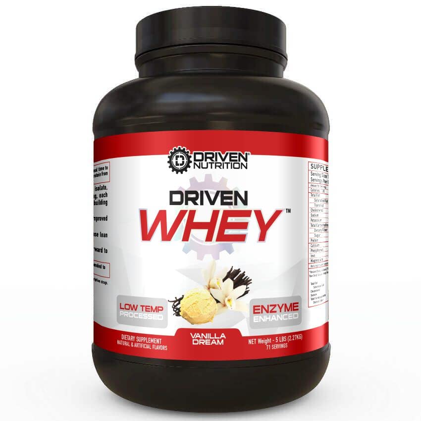 Grass Fed Whey Protein Powder - 23g Protein with BCAA & Digestive Enzymes for Muscle Recovery | Vanilla Dream Flavor | 5lb Tub | Perfect for Post-Workout Shakes & Healthy Breakfast Smoothies