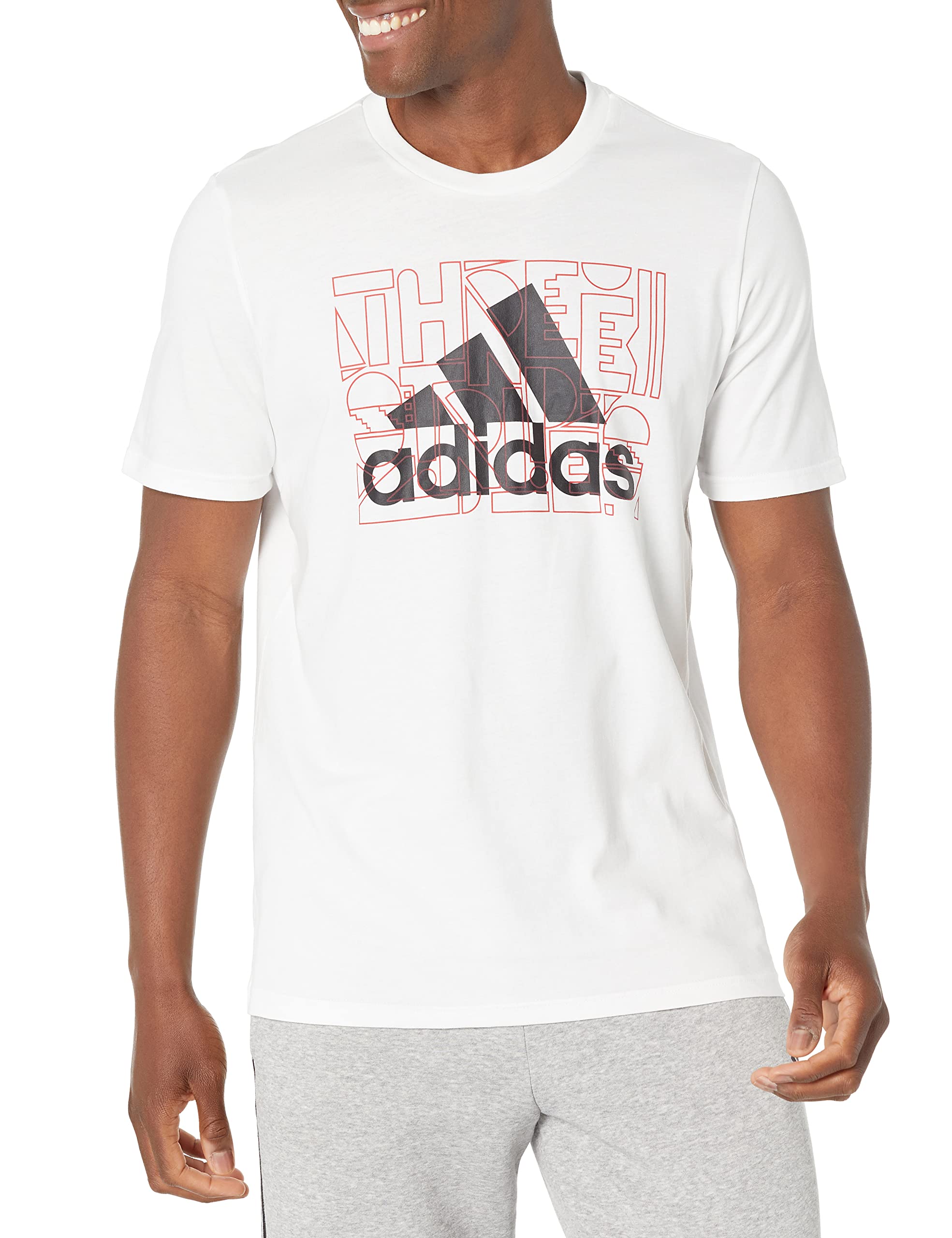 adidas Men's E-Gaming Badge of Sport Graphic T-Shirt - Comfortable Cotton Tee for Gaming, Casual Wear & Everyday Outfits