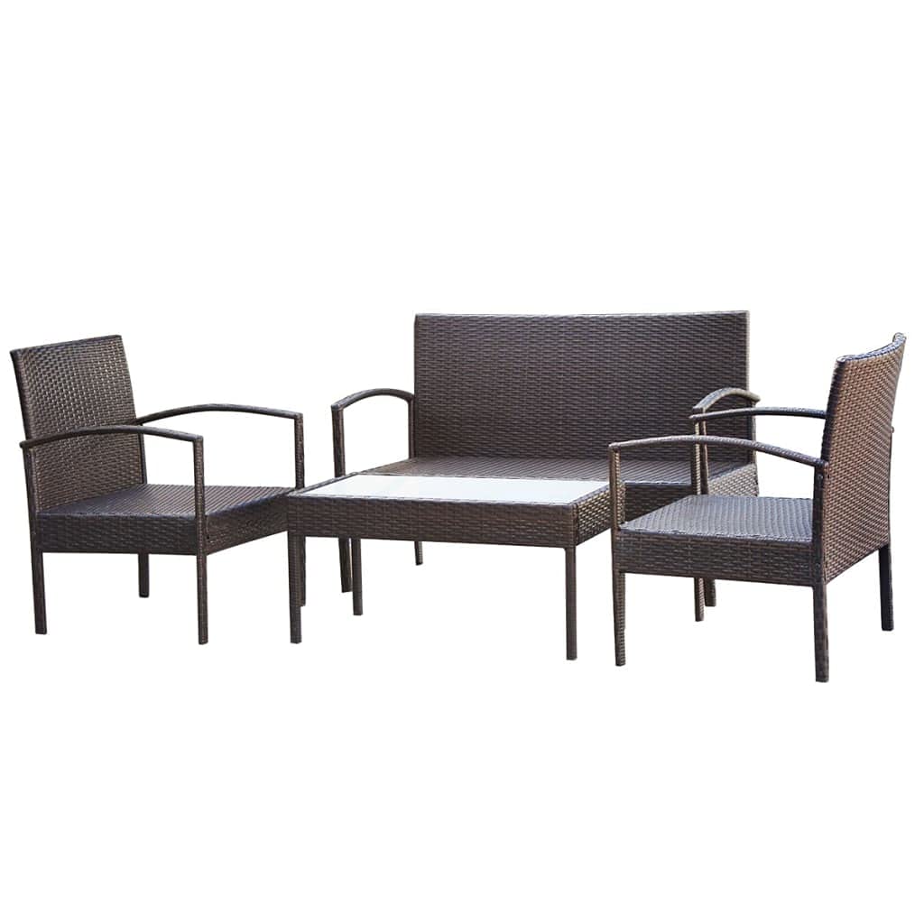 Estink 4-Piece Outdoor Lounge Set with Waterproof Washable Cushions - Patio Garden Furniture Sofa & Table Set for Balcony, Backyard, and Poolside Relaxation | Perfect for Outdoor Entertaining, Sunbathing, and Lounging