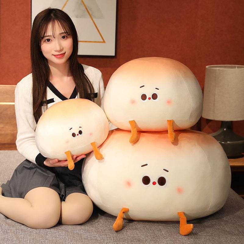 Cute Steamed Bao Bun Plush Toy - Soft Stuffed Animal Pillow for Kids Room Decor, Anime Lover Gift & Kawaii Collection Display