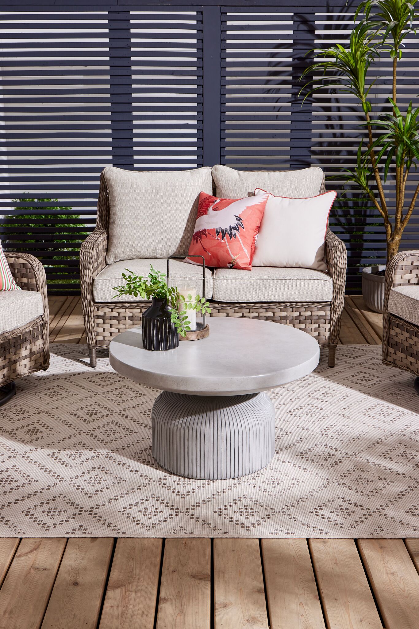 Crete Outdoor Concrete Coffee Table - Weathered Grey Finish | Durable & Stylish Patio Furniture for Backyard, Garden, or Poolside Relaxation