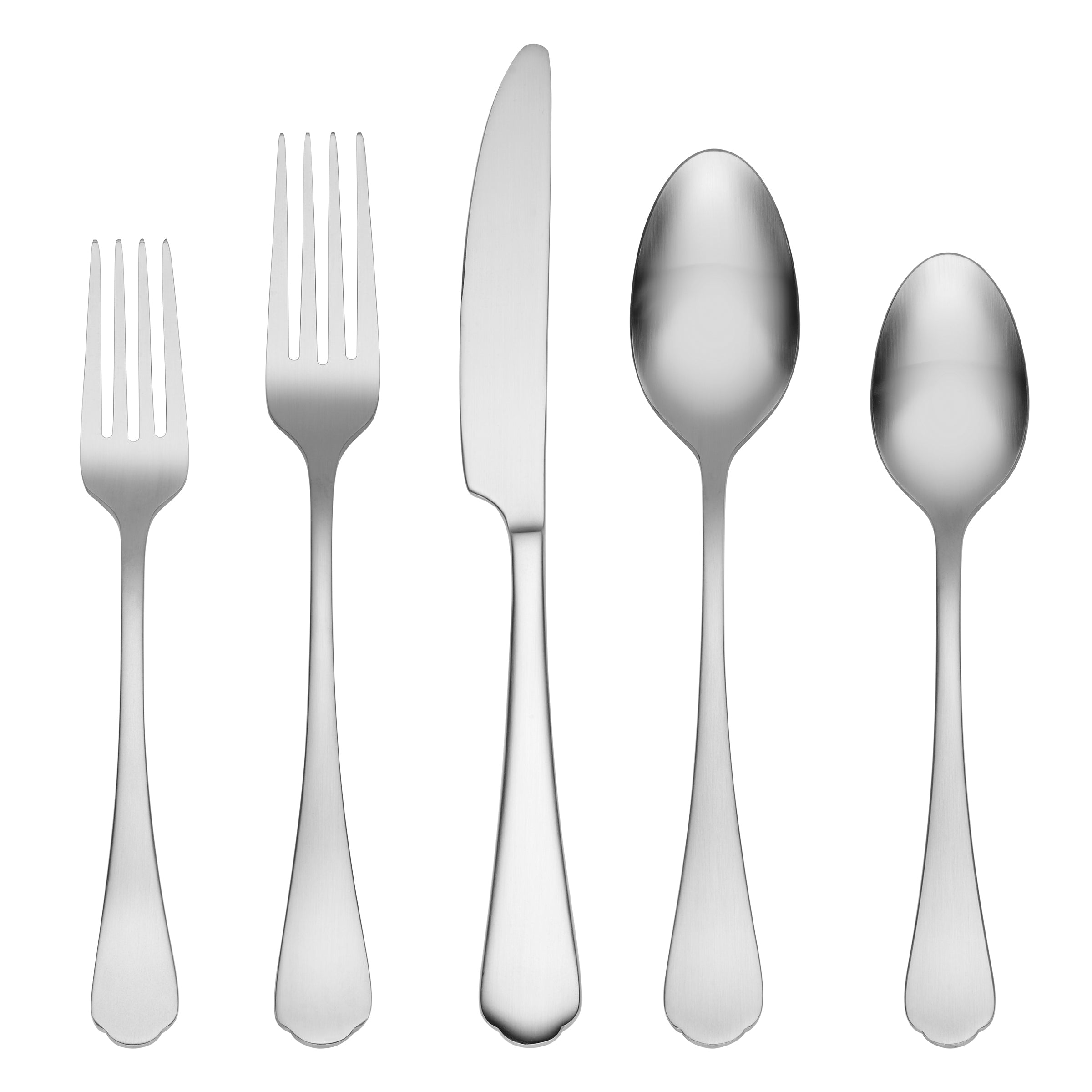 Posy Satin 20-Piece Flatware Set - Stainless Steel Silverware Set for 4, Elegant Dining Utensils for Home, Restaurant & Dinner Parties