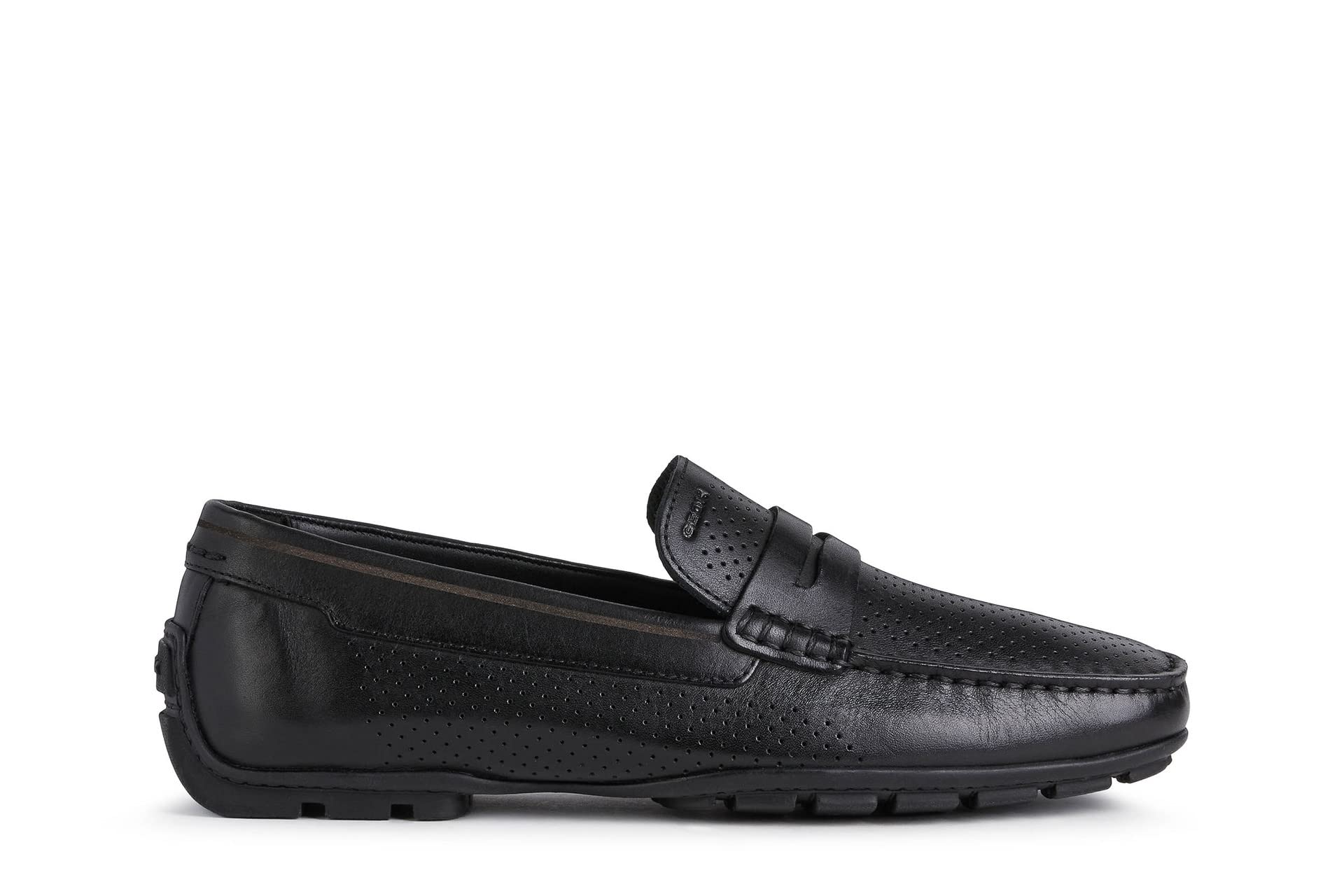 GEOX MONER21 Men's Black Urban Moccasins - Comfortable Slip-On Loafers for Casual Wear, Office & Travel