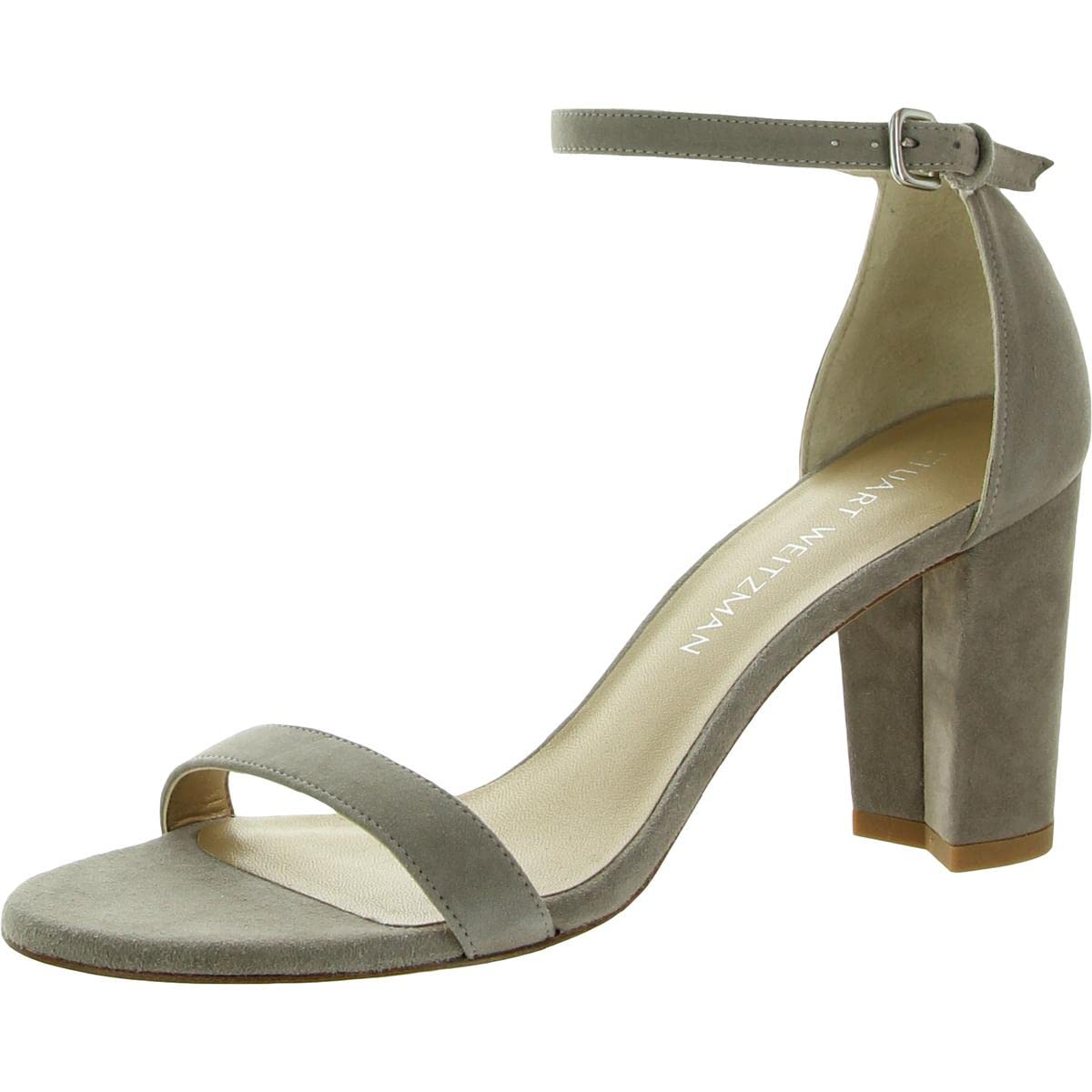 Stuart Weitzman Women's Nearly Nude Open Toe Dress Sandals - Elegant Heeled Wedding Party Shoes for Brides, Prom & Evening Events