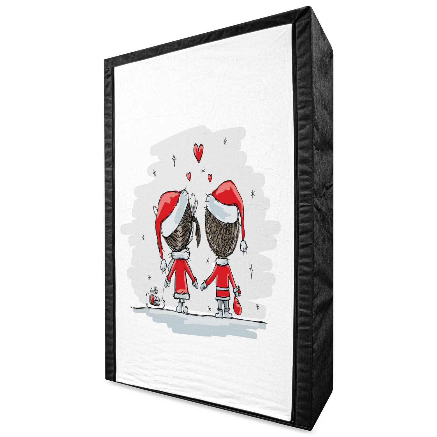 Ambesonne Christmas Portable Fabric Wardrobe - Santa Costume Family Romance Print, 42.5