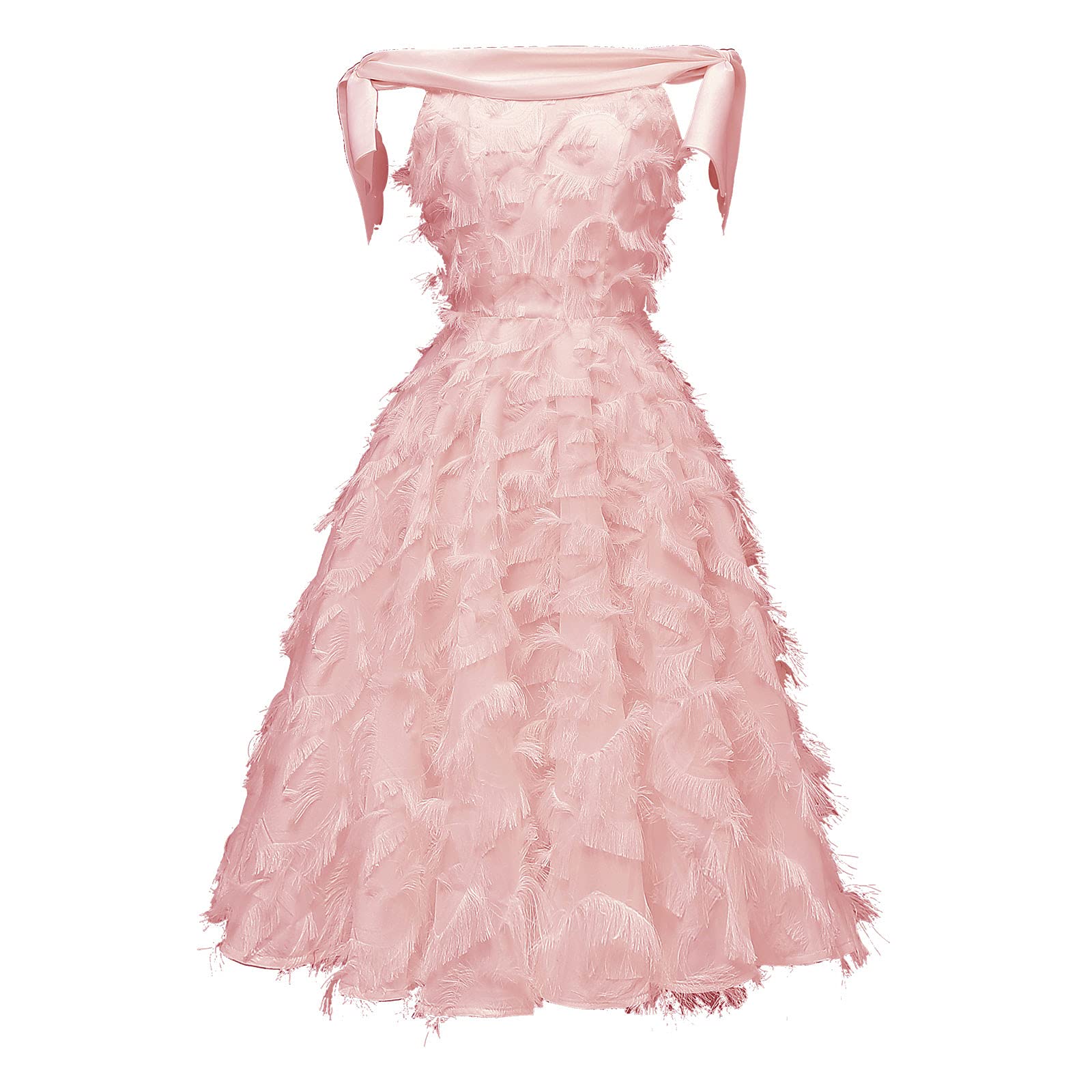 Luciava Vintage One Shoulder Tube Top Prom Dress for Women - Sexy Tassel Evening Bridesmaid Party Holiday Mini Dress | Perfect for Cocktail Parties, Weddings, Date Nights & Special Occasions
