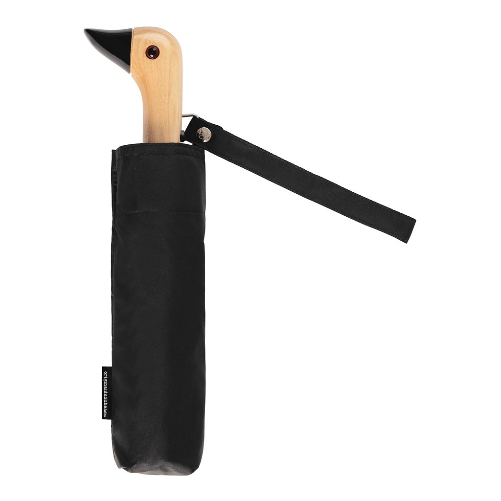 Original Duckhead Compact Folding Umbrella - Windproof & Waterproof Travel Umbrella for Men & Women - Perfect for Rainy Days, Commuting & Outdoor Adventures (Black)