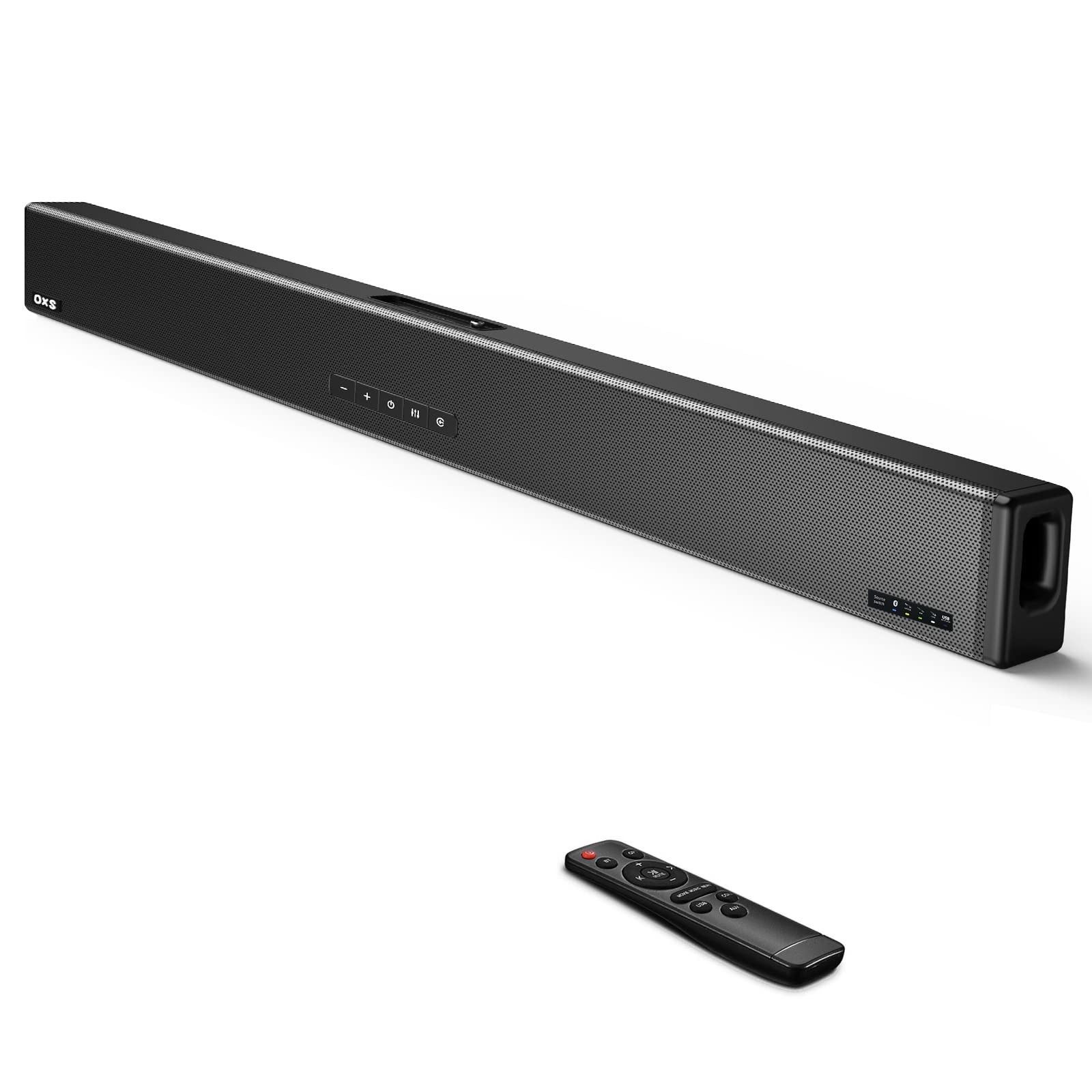 OXS TV Sound Bar with 4 Speakers, 80W Deep Bass Bluetooth 5.0 Soundbar - Compact Home Theater System with 3D Surround Stereo, Easy Setup & Mounting Kit - Perfect for Living Room, Bedroom & Gaming Setup