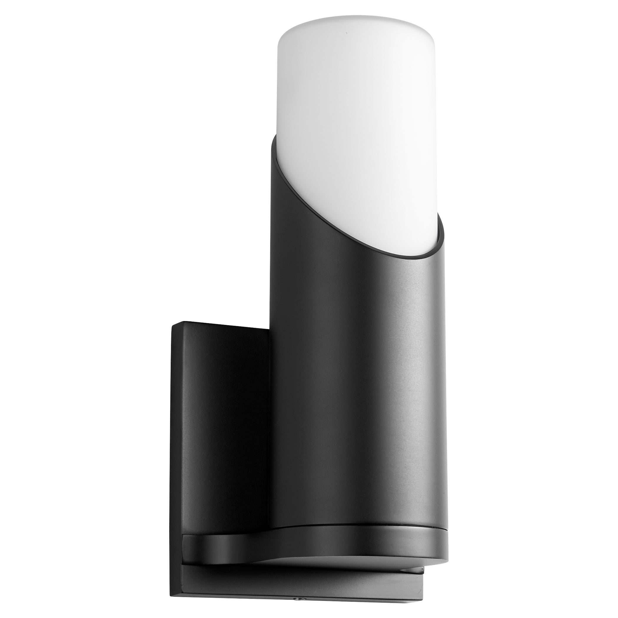 Oxygen Ellipse 3 567 115 Glass LED Wall Sconce Light - Black with White Opal Glass Diffuser - Modern Lighting for Bedroom, Hallway & Living Room Decor