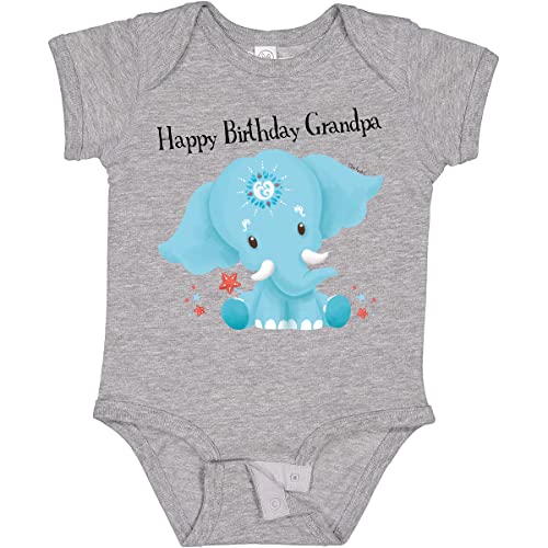 Inktastic Ervin Happy Birthday Grandpa Blue Elephant Baby Bodysuit - Tiny Tusks | Cute Outfit for Newborns & Infants | Perfect Gift for Grandfather's Birthday, Baby Showers & Family Celebrations