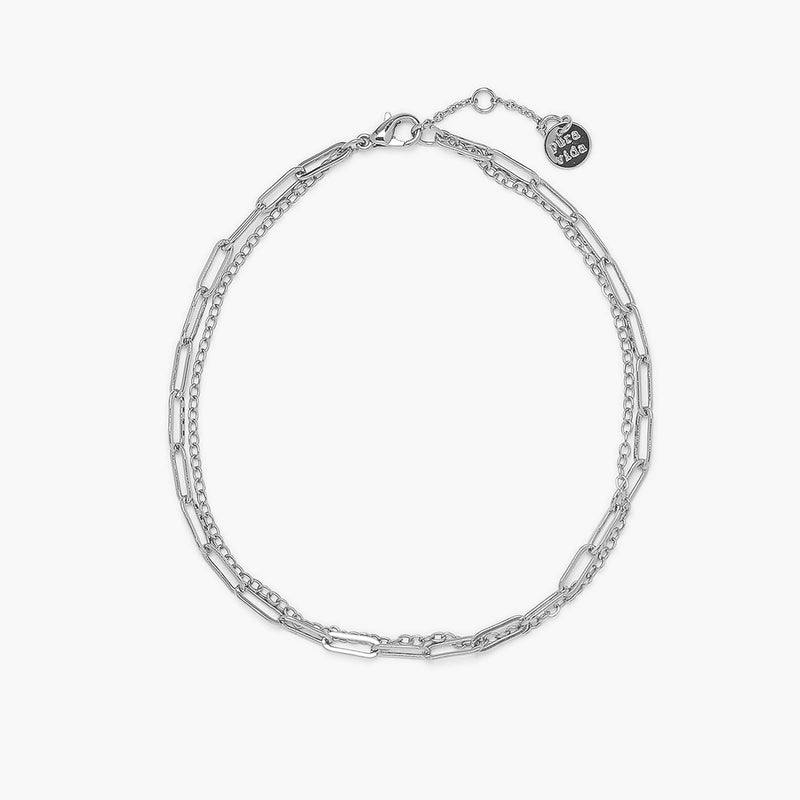 Elegant Double Chain Silver Anklet for Women - Adjustable Sterling Silver Ankle Bracelet - Perfect for Beach, Parties & Everyday Wear