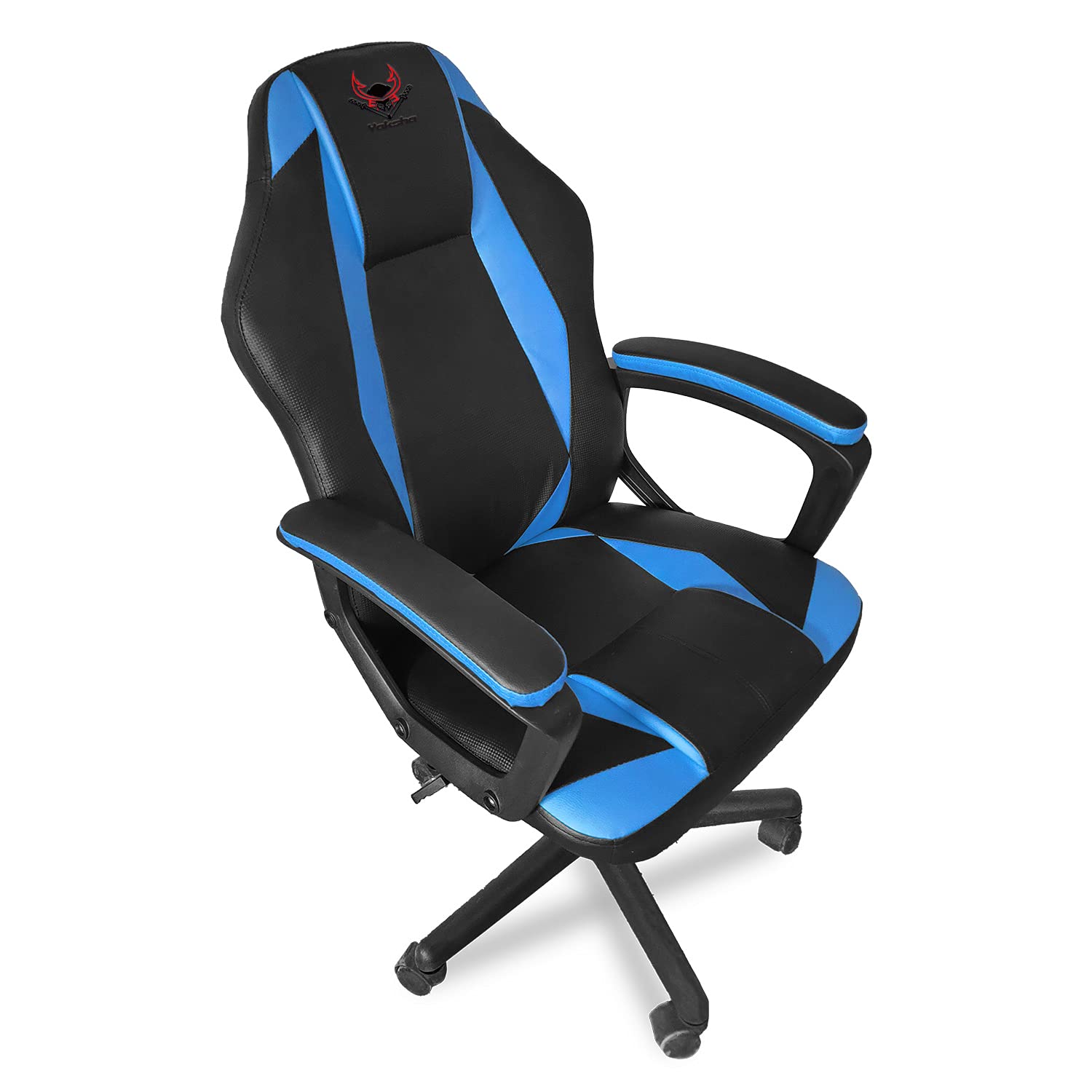 Yaksha Ergonomic Massage Gaming Chair - Adjustable Height Office Computer Desk Chair with Lumbar Support Pillow & Swivel Wheels for Adults - Perfect for Gaming, Work & Home Office (Blue)