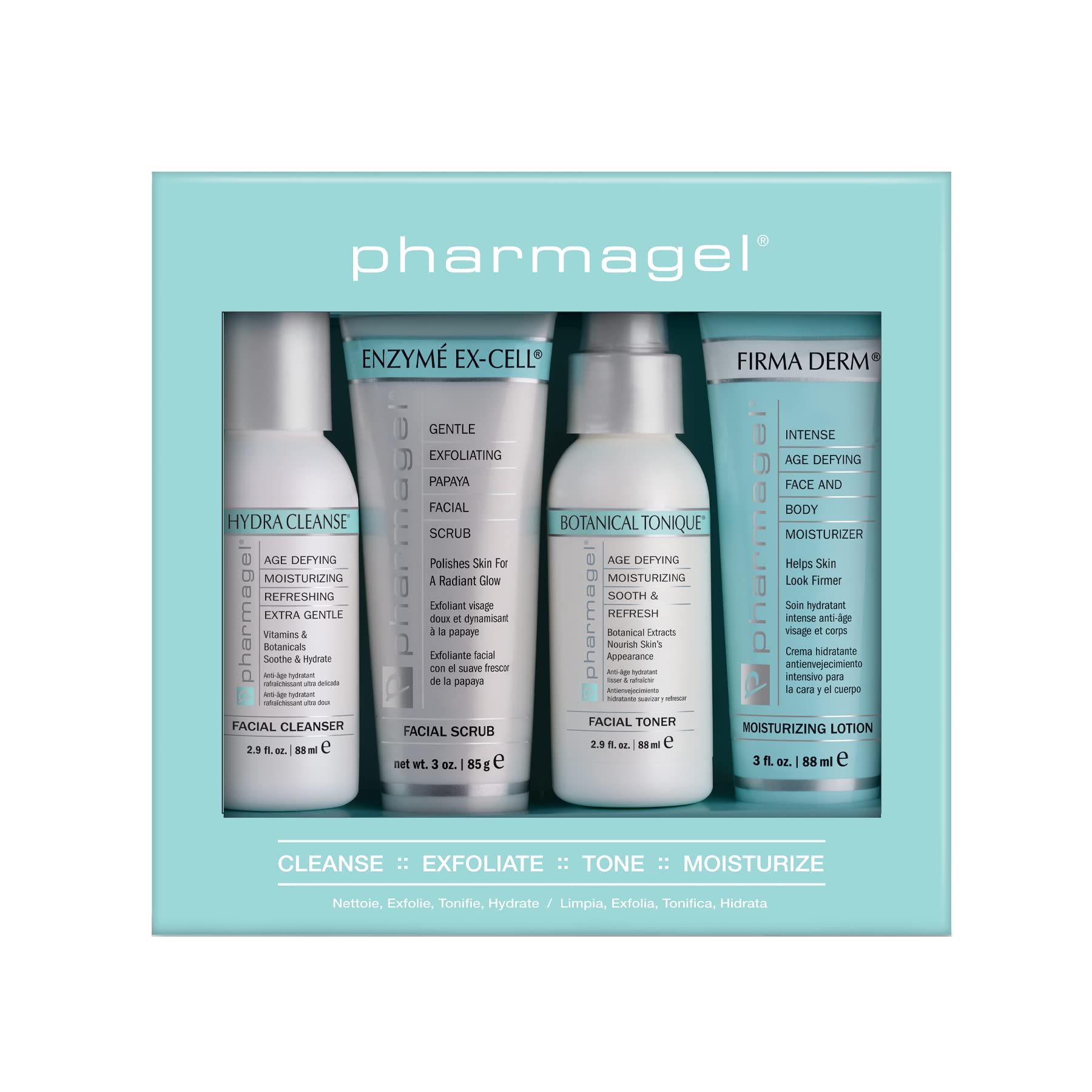 Pharmagel Rejuvenating Face & Body Basic Regimen - Anti-Aging Skincare Set for Hydration & Firming - Perfect for Daily Use at Home or Travel