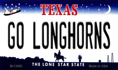 Go Longhorns Novelty Metal Magnet M-13063 - Texas Longhorns Fan Gift, Durable Fridge Magnet for Home, Office & Tailgating Decor