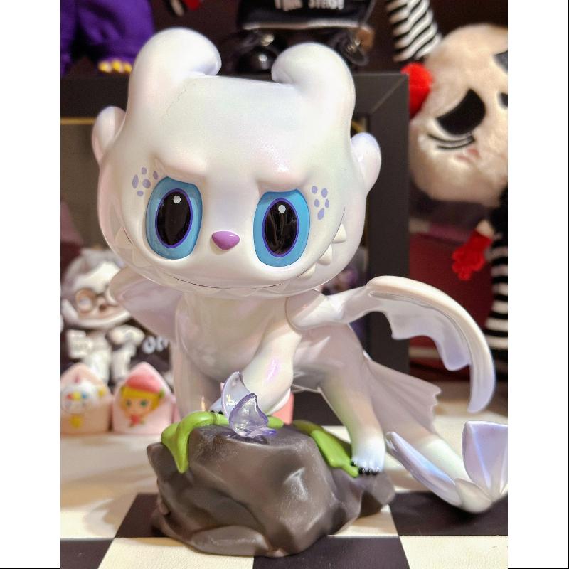 Labubu The Monsters How to Train Your Dragon Rare White Collectible Figurine - Limited Edition for Display, Gift & Movie Fans Collection