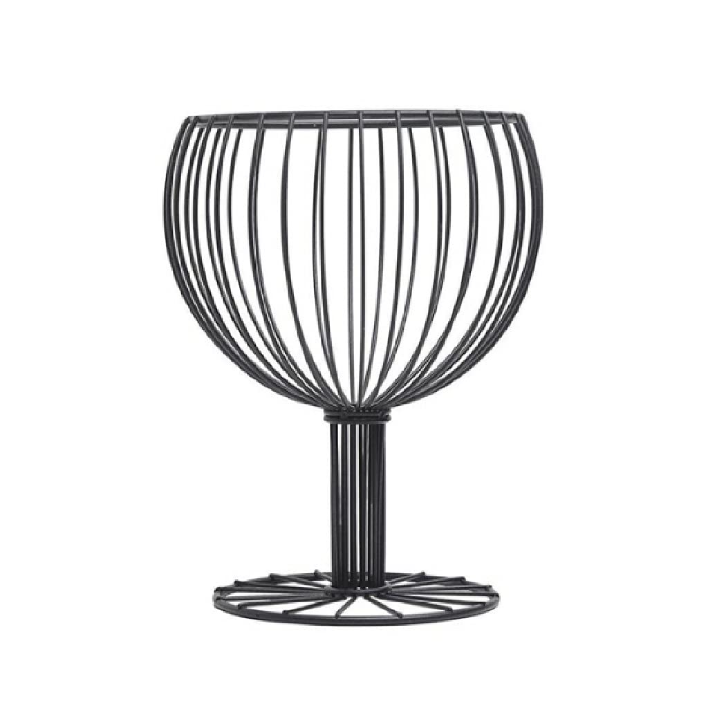 Premium Black Iron Goblet-Shaped Fruit & Vegetable Basket - Elegant Snack Storage Bowl for Kitchen, Dining Table, Party Decor & Gift Ideas