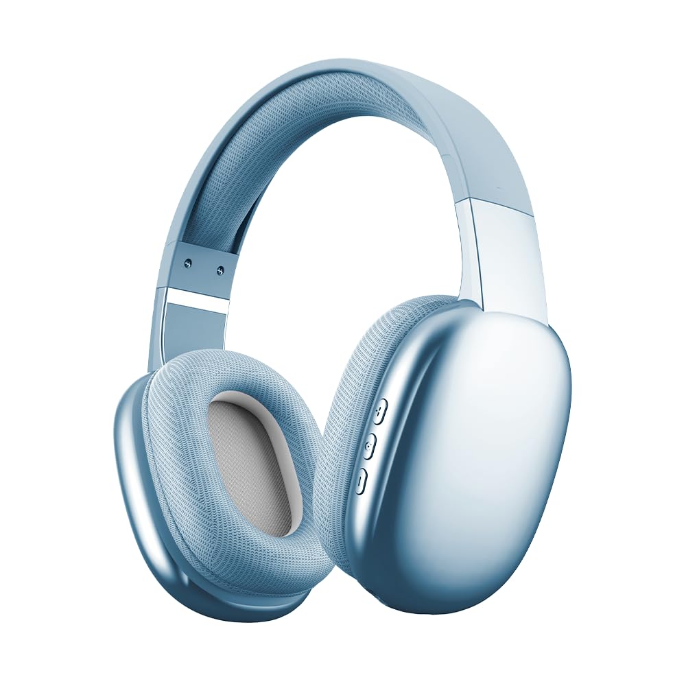 Gabba Goods Wireless Over Ear Bluetooth Headphones with Built-in Microphone & Noise Cancelling - Bluetooth 5.0 Headset with Micro SD Slot for Music - Compatible with TV, PC, Gaming, Smartphones (Blue) - Perfect for Travel, Home Office & Work from Home