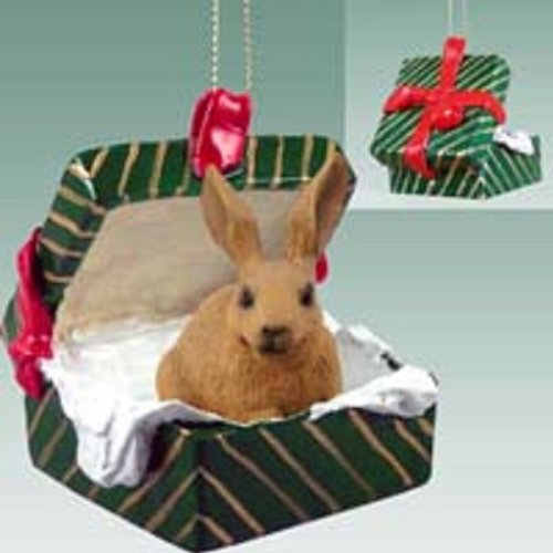 Premium Rabbit Brown Gift Box with Green Ornament - Perfect for Easter Gifts, Christmas Decorations & Home Party Favors