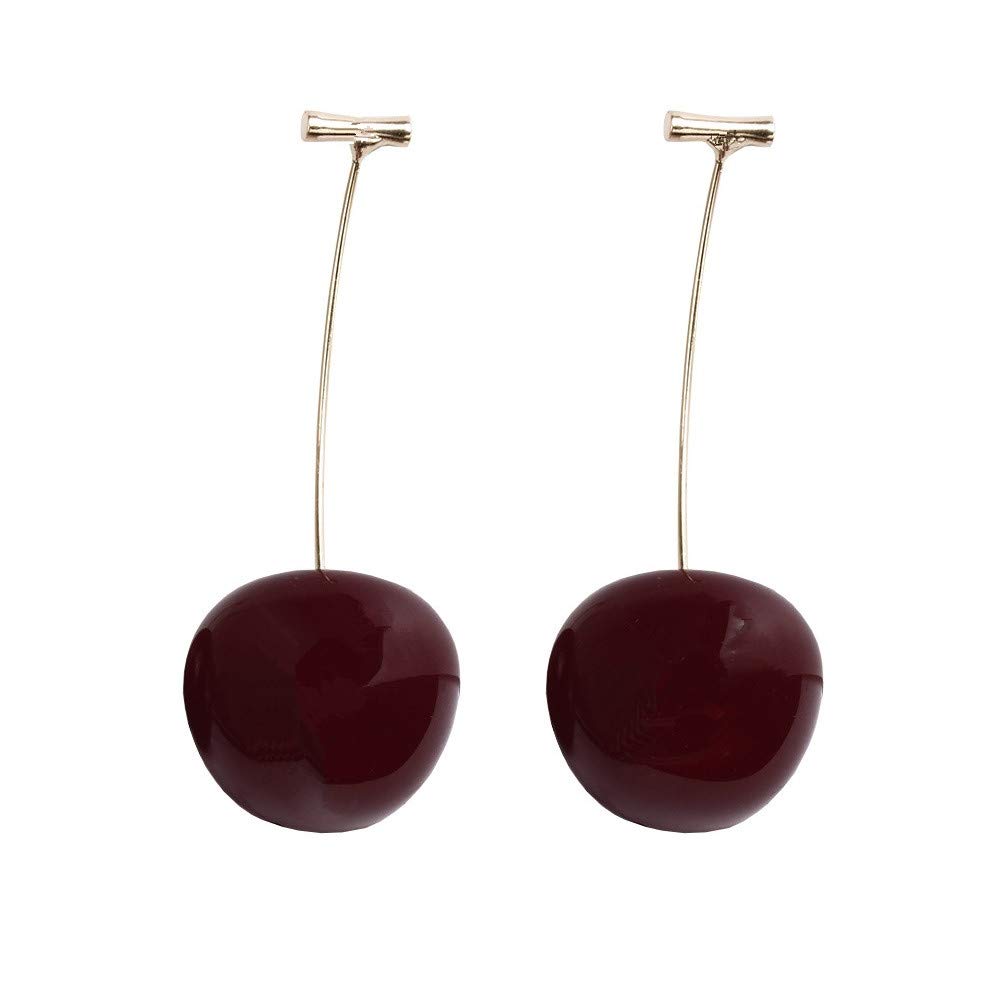 3D Cherry Dangle Earrings for Women - Sweet Fruit Jewelry with Vivid Colors | Perfect for Summer Outfits, Parties & Casual Wear