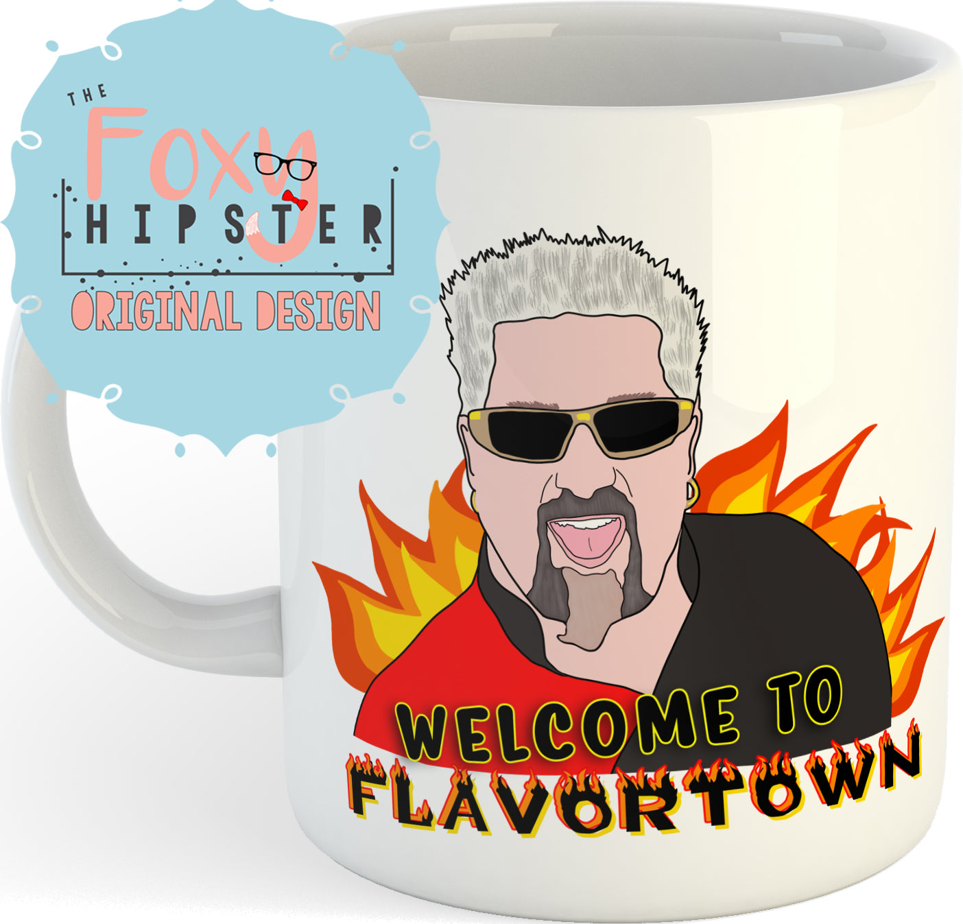 Guy Fieri Welcome to Flavortown 11oz Ceramic Coffee Mug - Perfect for Home, Office & Gifts