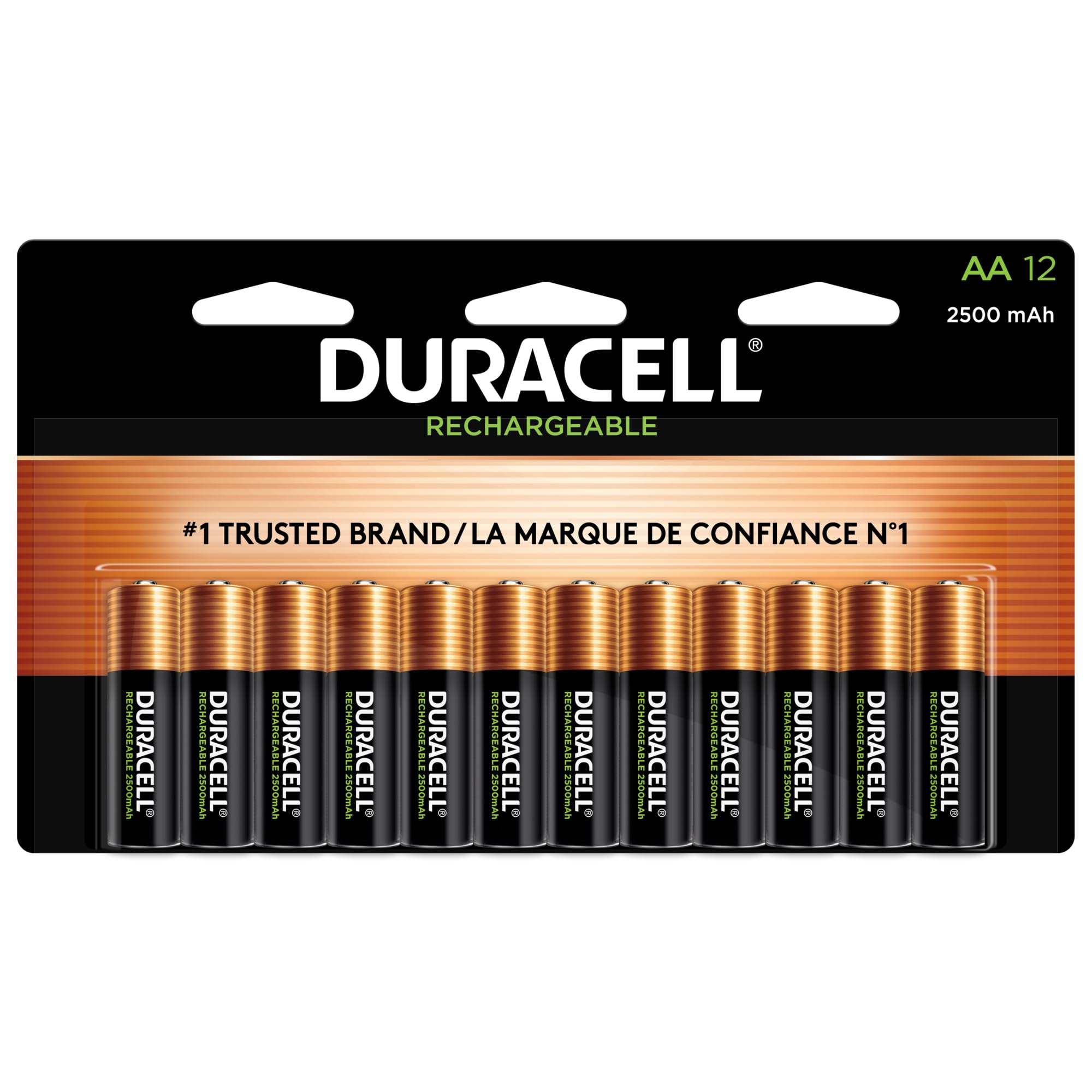 Duracell Rechargeable AA Batteries 12 Pack - Long Lasting Double A Batteries, Pre-Charged for Household & Business Devices - Perfect for Cameras, Toys, Flashlights & Electronics