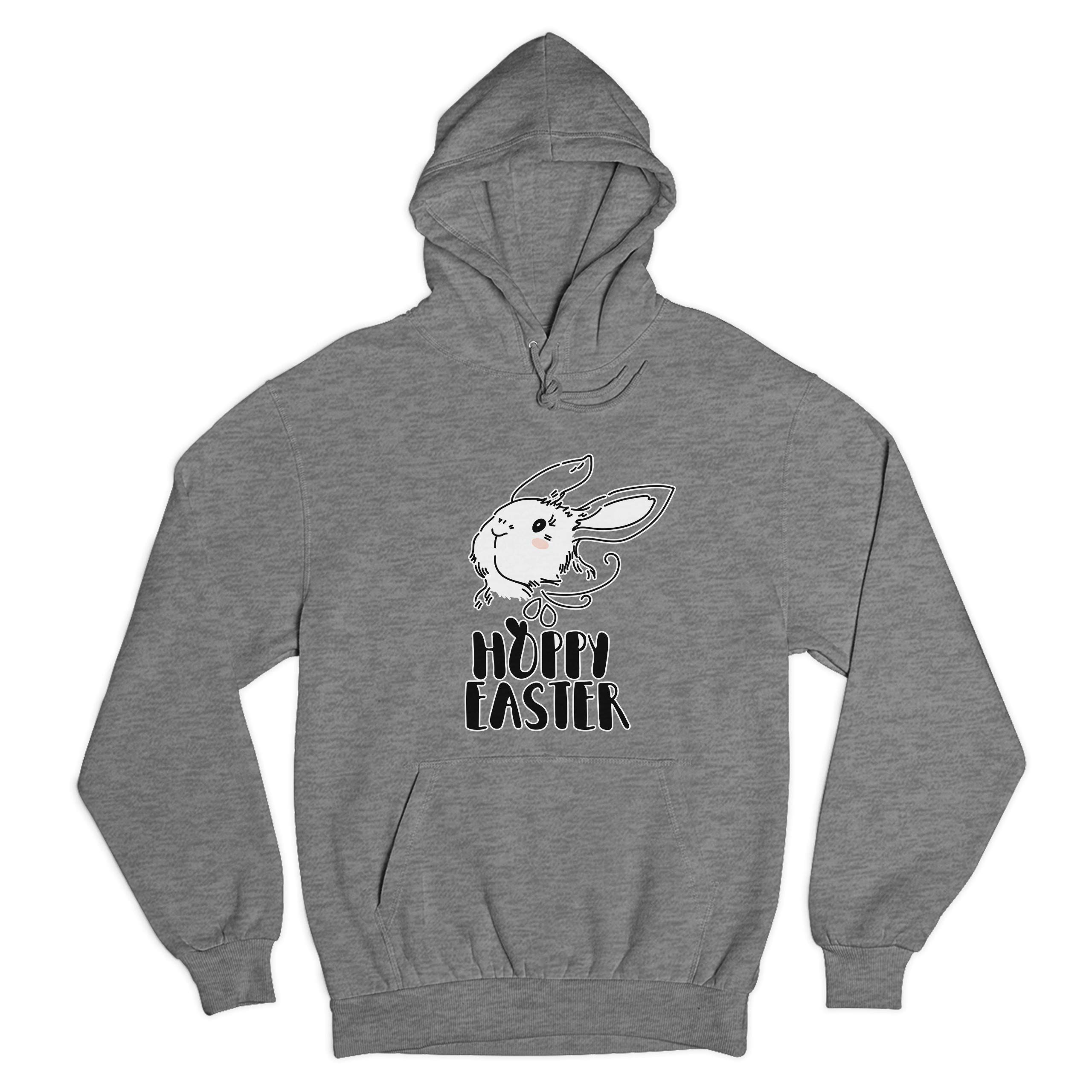 Happy Easter Bunny Hoodie - Cute Hoppy Easter Sweatshirt with 'God Jesus Christ Has Risen' Design - Perfect for Easter Sunday Church, Family Gatherings & Spring Celebrations